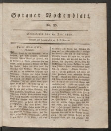 Sorauer Wochenblatt, No. 25. (19. Juni 1830)