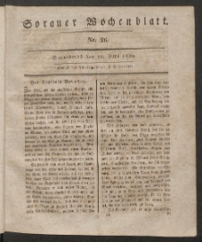 Sorauer Wochenblatt, No. 26. (26. Juni 1830)