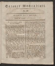 Sorauer Wochenblatt, No. 27. (3. Juli 1830)
