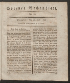 Sorauer Wochenblatt, No. 28. (10. Juli 1830)