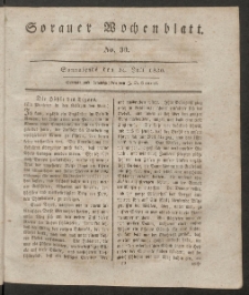 Sorauer Wochenblatt, No. 30. (24. Juli 1830)