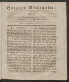 Sorauer Wochenblatt, No. 31. (31. Juli 1830)