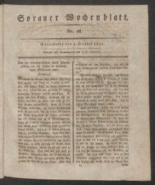 Sorauer Wochenblatt, No. 41. (9. October 1830)