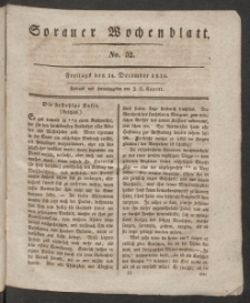 Sorauer Wochenblatt, No. 52. (24. December 1830)