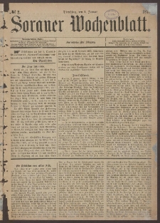 Sorauer Wochenblatt, No. 2. (5. Januar 1875)