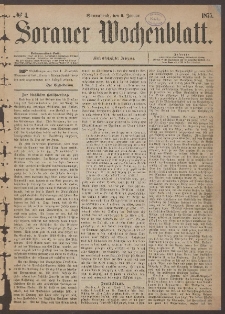 Sorauer Wochenblatt, No. 4. (9. Januar 1875)