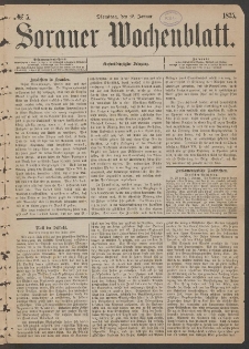 Sorauer Wochenblatt, No. 5. (12. Januar 1875)