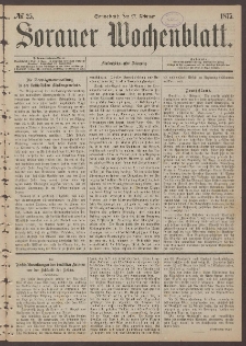 Sorauer Wochenblatt, No. 25. (27. Februar 1875)