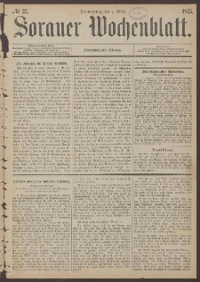 Sorauer Wochenblatt, No. 27. (4. März 1875)