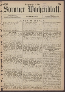 Sorauer Wochenblatt, No. 34. (20. M&auml;rz 1875)