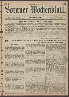 Sorauer Wochenblatt, No. 37. (25. März 1875)