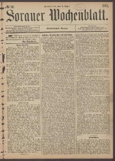 Sorauer Wochenblatt, No. 39. (3. April 1875)