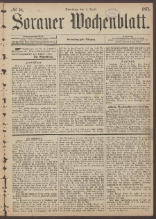 Sorauer Wochenblatt, No. 40. (6. April 1875)