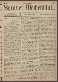 Sorauer Wochenblatt, No. 41. (8. April 1875)