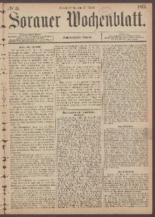 Sorauer Wochenblatt, No. 45. (17. April 1875)
