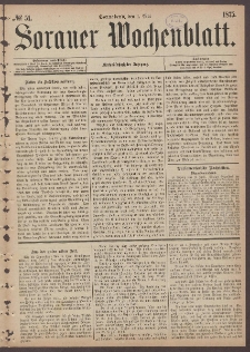 Sorauer Wochenblatt, No. 51. (1. Mai 1875)