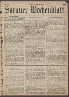 Sorauer Wochenblatt, No. 58. (20. Mai 1875