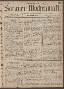 Sorauer Wochenblatt, No. 63. (1. Juni 1875)