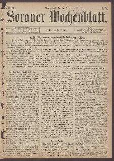 Sorauer Wochenblatt, No. 74. (26. Juni 1875)