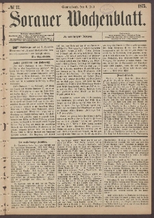 Sorauer Wochenblatt, No. 77. (3. Juli 1875)