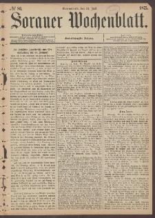 Sorauer Wochenblatt, No. 86. (24. Juli 1875)