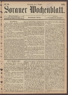 Sorauer Wochenblatt, No. 90. (3. August 1875)