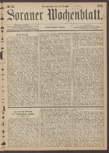 Sorauer Wochenblatt, No. 97. (19. August 1875)