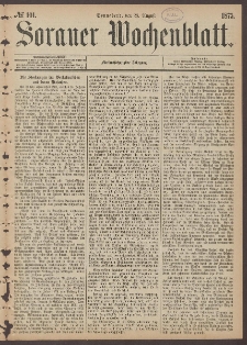 Sorauer Wochenblatt, No. 101. (28. August 1875)