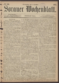 Sorauer Wochenblatt, No. 106. (9. September 1875