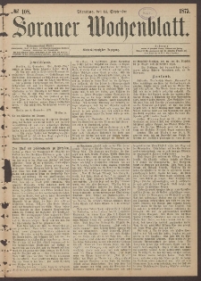 Sorauer Wochenblatt, No. 108. (14. September 1875)
