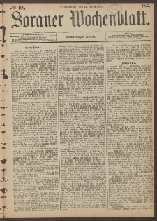 Sorauer Wochenblatt, No. 109. (16. September 1875)