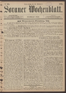 Sorauer Wochenblatt, No. 115. (30. September 1875)