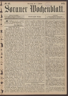 Sorauer Wochenblatt, No. 117. (5. October 1875)