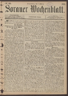Sorauer Wochenblatt, No. 118. (7. October 1875)