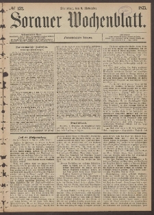 Sorauer Wochenblatt, No. 132. (9. November 1875)