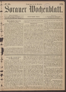 Sorauer Wochenblatt, No. 135. (16. November 1875)