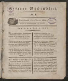 Sorauer Wochenblatt, No. 1. (8. Januar 1831)
