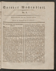 Sorauer Wochenblatt, No. 4. (29. Januar 1831)