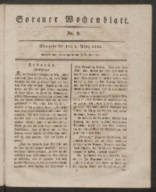 Sorauer Wochenblatt, No. 9. (5. März 1831)