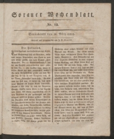 Sorauer Wochenblatt, No. 12. (26. März 1831)