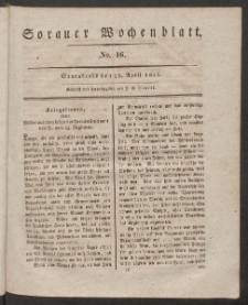 Sorauer Wochenblatt, No. 16. (23. April 1831)