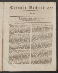 Sorauer Wochenblatt, No. 11. (13. M&auml;rz 1824)