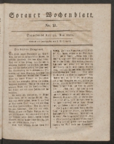 Sorauer Wochenblatt, No. 21. (28. Mai 1831)