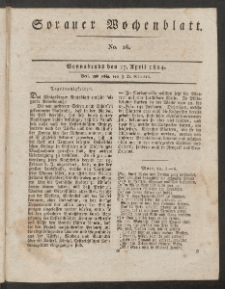 Sorauer Wochenblatt, No. 16. (17. April 1824)