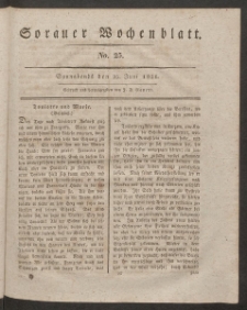 Sorauer Wochenblatt, No. 25. (25. Juni 1831)