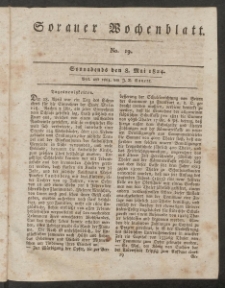Sorauer Wochenblatt, No. 19. (8. Mai 1824)