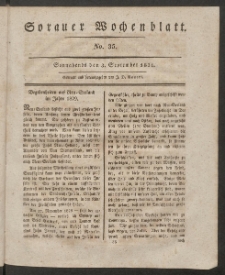 Sorauer Wochenblatt, No. 35. (3. September 1831)