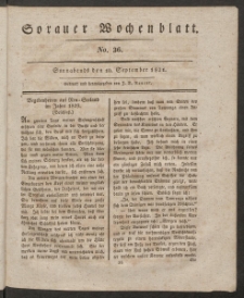 Sorauer Wochenblatt, No. 36. (10. September 1831)