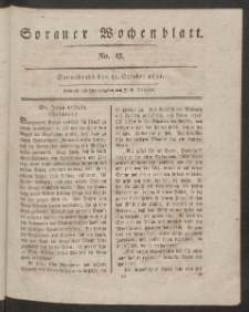 Sorauer Wochenblatt, No. 43. (29. October 1831)