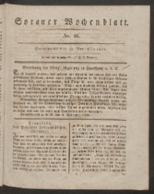 Sorauer Wochenblatt, No. 46. (19. November 1831)